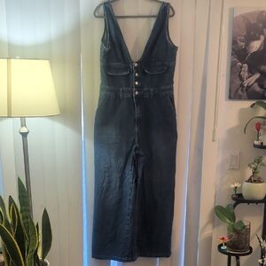 Cider Dark Blue Denim Button-Front Women’s Overalls
